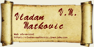 Vladan Matković vizit kartica